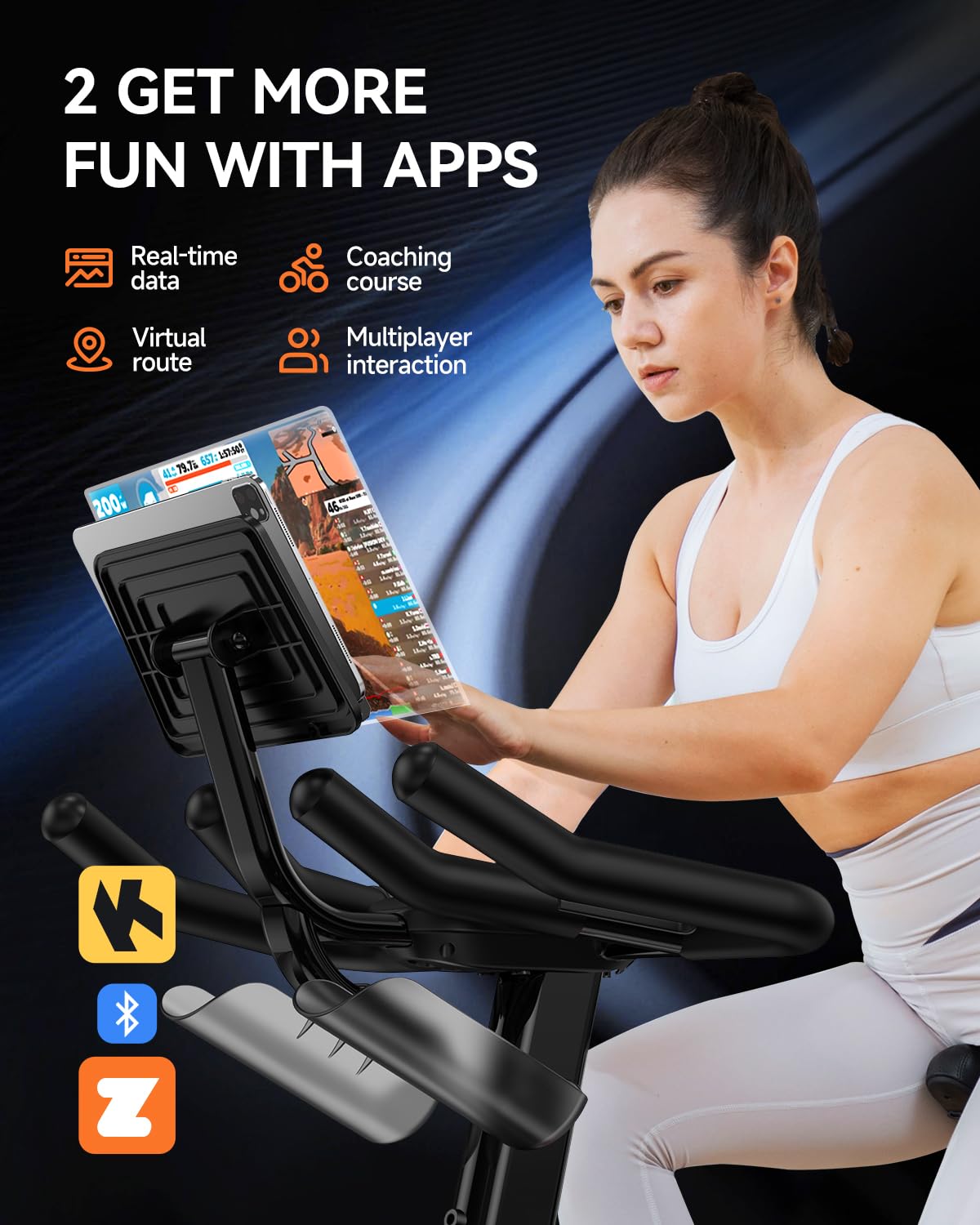 pooboo Exercise Bike, Adjustable Magnetic Resistance Silent Belt Drive, Indoor Cycling Bike for Home Cardio Gym, Fitness Stationary Bike Machine with 350lbs Weight Capacity, Monitor & Tablet Holder
