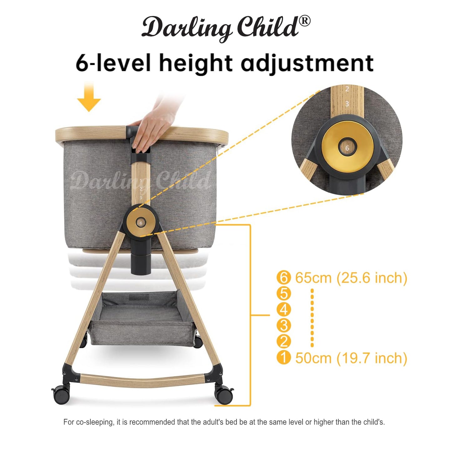 Baby Bassinet with Wheels, Portable Crib for Newborn Baby, 3-in-1 Convertible Cot: Bedside Co-Sleeper in Bed, Rocking Cradle for Baby. Foldable Mini Crib with Wheels, Mattress & Mosquito Net ...