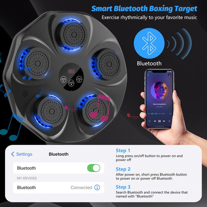 TGLLM Music Boxing Machine, Interactive Punching Trainer with Boxing Gloves, Large Size Wall Mounted Electronic Boxing Target for Adults Kids, 9 Modes & 9 Speeds