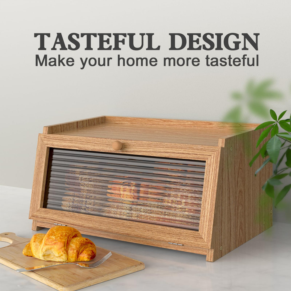 LOHASOK Bread Box for Kitchen Countertop Large Bread Box Farmhouse Bread Container Bread Storage with Window Bread Holder