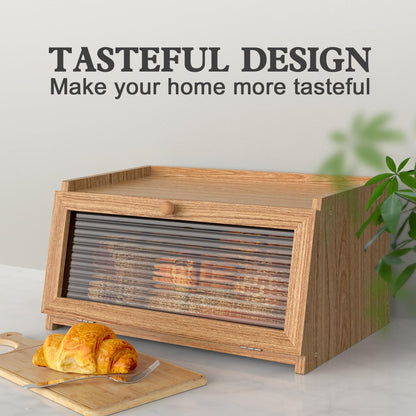 LOHASOK Bread Box for Kitchen Countertop Large Bread Box Farmhouse Bread Container Bread Storage with Window Bread Holder