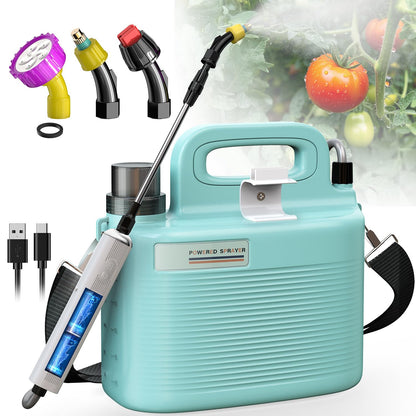 Sprayers in Lawn and Garden - 1.8 Gallon Battery Powered Sprayer with Pump, Telescopic Wand,Water Hose Nozzle - Portable Yard Sprayer for Weed Control, Fertilizing, Watering