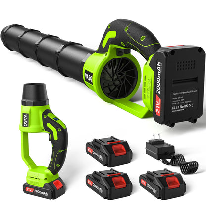 VASG Leaf Blower Cordless, 3 x 21V Batteries & Fast Charger Set, Variable Speed Mode, Lightweight Handheld Electric Leaf Blower for Lawn Care, Yard, Garden, Patio & Outdoor Cleanup