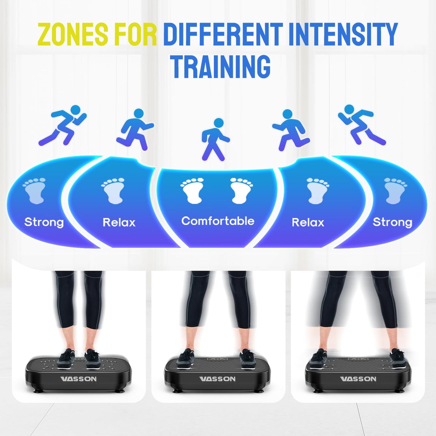 Vasson Vibration Plate Exercise Machine, Power Vibrating Shake Platform for Lymphatic Drainage, Whole Body Vibrate Waver Fitness, Full Body Shaking Board for Home Workouts, Weight Loss, Women-Black