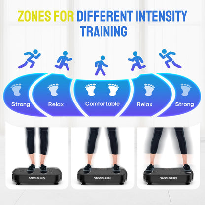 Vasson Vibration Plate Exercise Machine, Power Vibrating Shake Platform for Lymphatic Drainage, Whole Body Vibrate Waver Fitness, Full Body Shaking Board for Home Workouts, Weight Loss, Women-Black