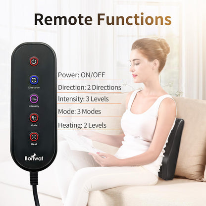 Boriwat Back Massager with Heat, Massagers for Neck and Back, 3D Kneading Massage Pillow for Back, Neck, Shoulder, Leg Pain Relief, Gifts for Men Women Mom Dad, Stress Relax at Home Office and Car