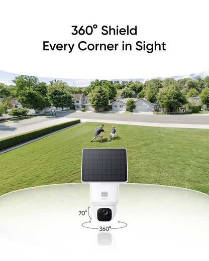 eufy Security SoloCam E30, 2-Cam Kit, Security Cameras Wireless Outdoor, Solar Camera Outdoor Wireless, 360° Pan, AI Tracking, 2K Clarity, No Monthly Fee