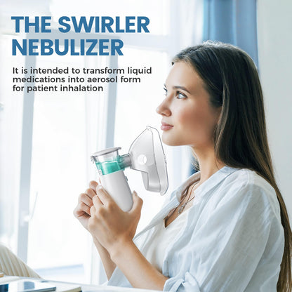 Compact Portable Nebulizer, Mesh Nebulizer, Auto-Cleaning Handheld Nebulizer, Two Ways to Use for Adults and Children with Respiratory Problems, for Home, Office, Outdoor
