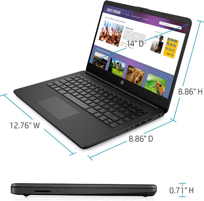 HP 14 Ultrabook • Intel 4-Core CPU • Back to School Limited Edition with Microsoft 365 • 32GB RAM • 1.6TB Storage (128GB OnBoard withHP 512GB P500 Portable SSD + 1TB OneDrive) • Win 11 Pro • Black