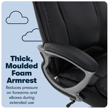 Serta Fairbanks Big and Tall High Back Executive Office Ergonomic Gaming Computer Chair with Layered Body Pillows, Contoured Lumbar Zone, Black