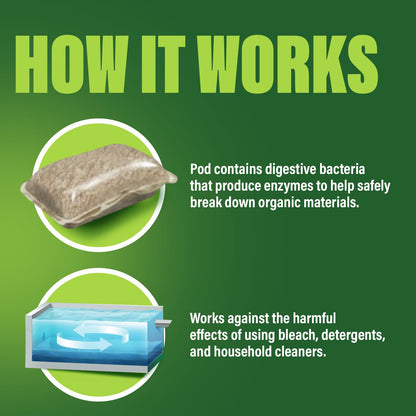 Green Gobbler Septic Tank Treatment Packets, 12 Month Supply - Natural Bacteria to Prevent Costly Septic Issues, Back-Ups, Foul Odor | Pod: Color May Vary