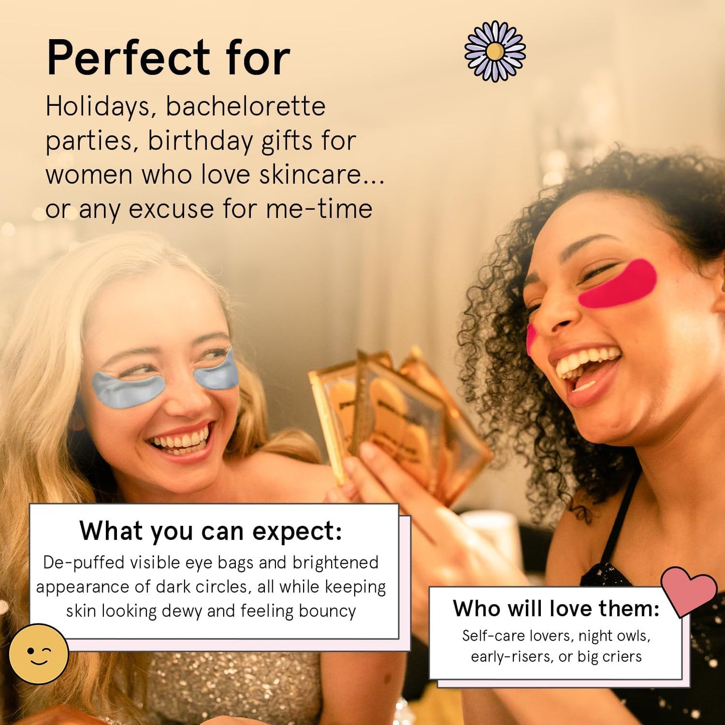 grace & stella Under Eye Patches (12 pairs) Eye Masks for Puffy Eyes and Dark Circles - Valentine Gifts for Women - Gifts for Wife, Bridesmaids, Birthdays, Bachelorette Party, Self Care - Vegan