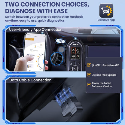 ANCEL BD310 OBD2 Scanner Diagnostic Tool - 3 in 1 OBD2 Scanner Bluetooth - App Based OBDII Scan Tool for Android & iPhone - Check Engine Light Code Reader - Wired, Bluetooth, and Heads-up Display