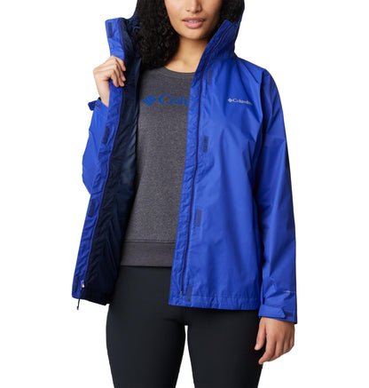 Columbia Women's Arcadia II Waterproof Rain Jacket, Clematis Blue, Large