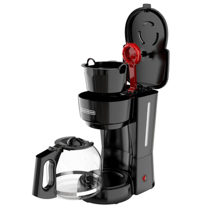 BLACK+DECKER 12-Cup Coffee Maker with Easy On/Off Switch, Easy Pour, Non-Drip Carafe with Removable Filter Basket, Black