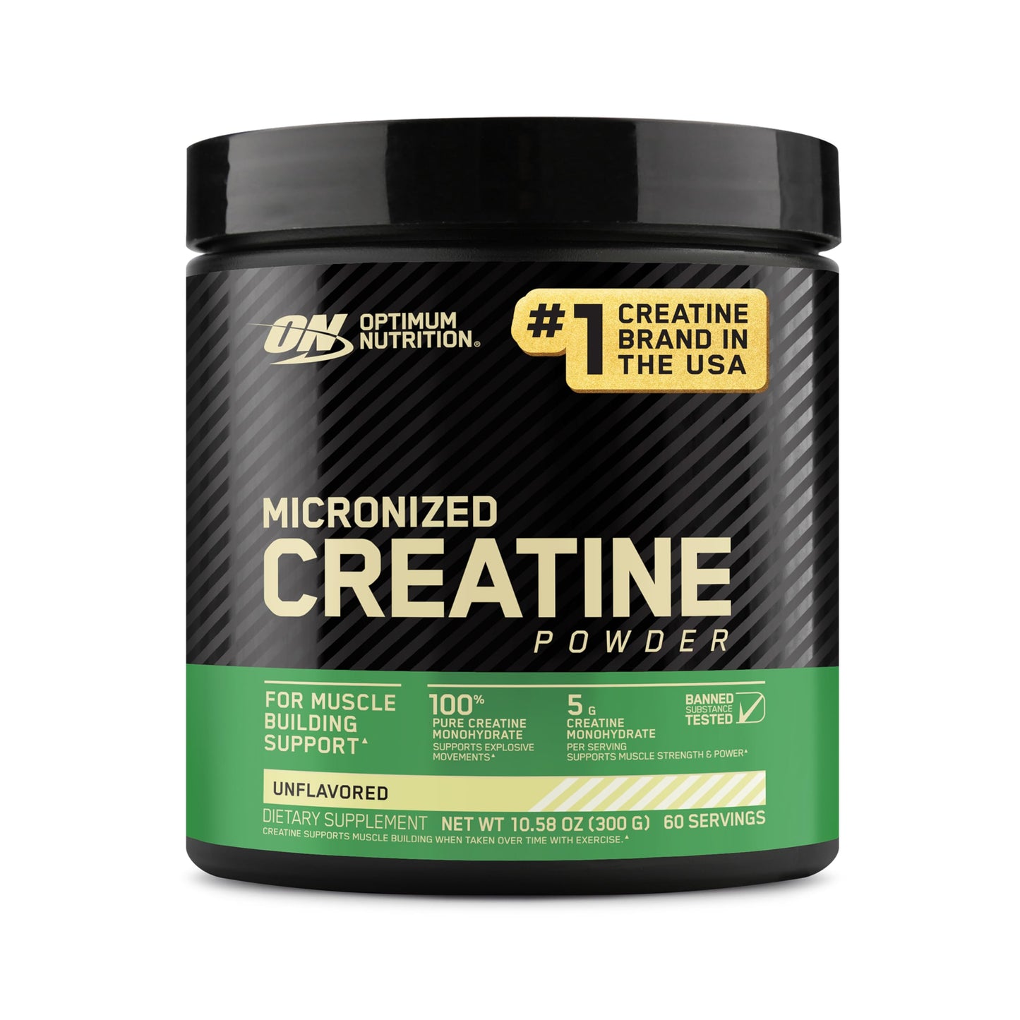 Optimum Nutrition Micronized Creatine Monohydrate Powder, Unflavored, 60 Servings, 300 Grams (Packaging May Vary)