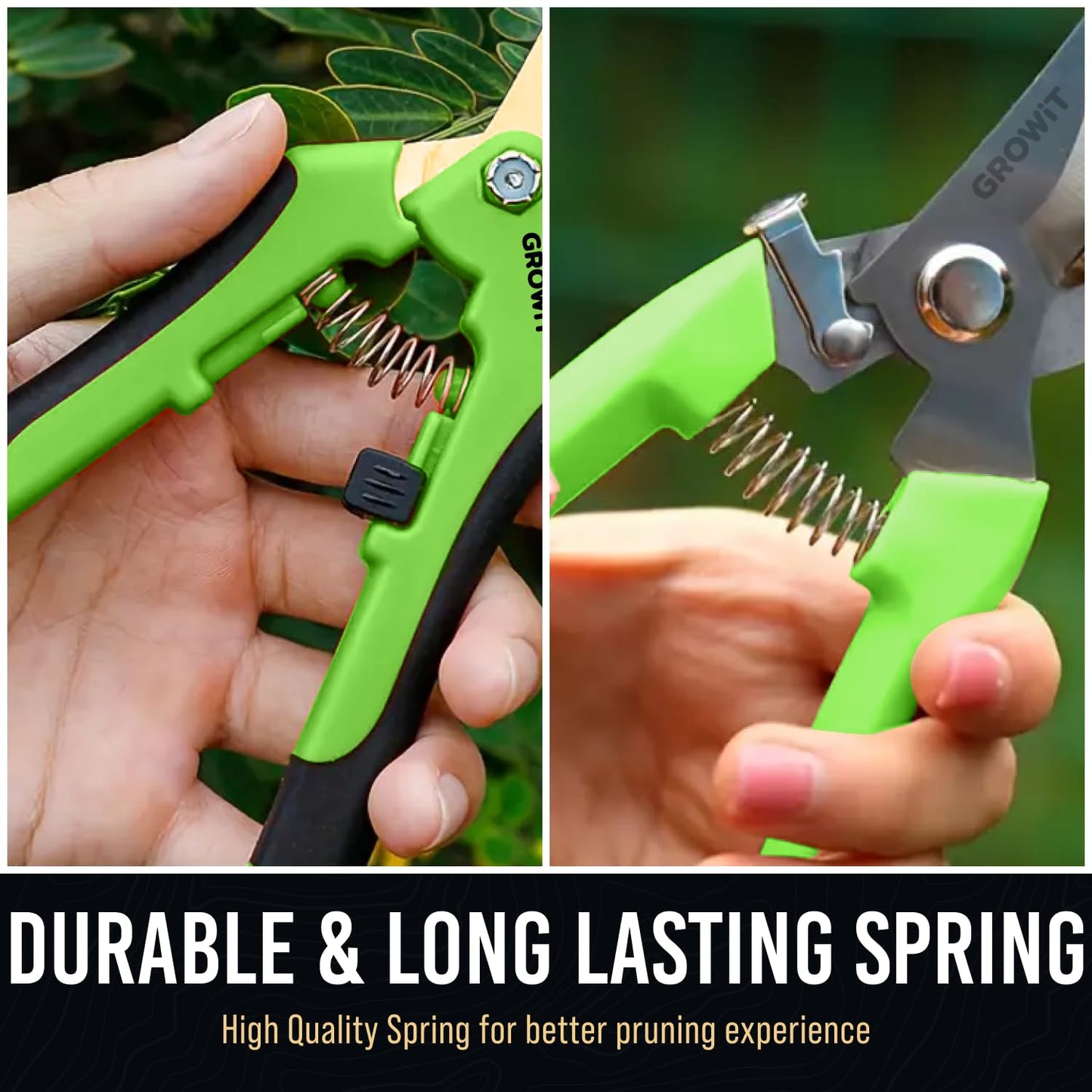 Craft911 Pruning Shears & Gardening Scissors Set - 7" Titanium Coated Sharp Garden Clippers, Stainless Steel Flower Shears for Plant - Garden Pruners, Florist Scissors with Non-Slip Grip