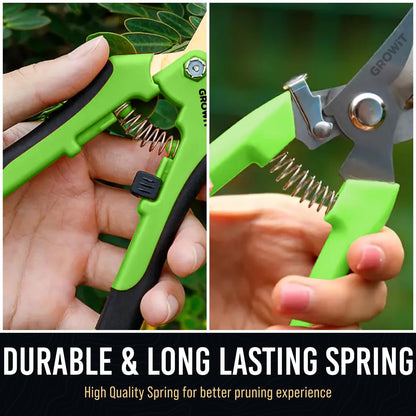 Craft911 Pruning Shears & Gardening Scissors Set - 7" Titanium Coated Sharp Garden Clippers, Stainless Steel Flower Shears for Plant - Garden Pruners, Florist Scissors with Non-Slip Grip