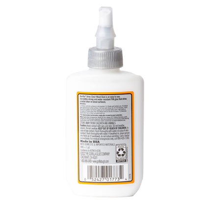 Gorilla Dries Clear Wood Glue, 4oz Bottle (Pack of 2)