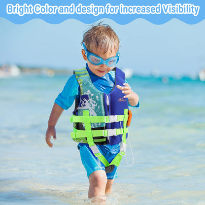 MoKo Swimming Vest for Kids 17.6-77 lbs, Clearance Children Swim Vests Water Activity Equipment Cute Pattern Watersports Swimming Device for Toddlers Boys Girls, S/M/L Size
