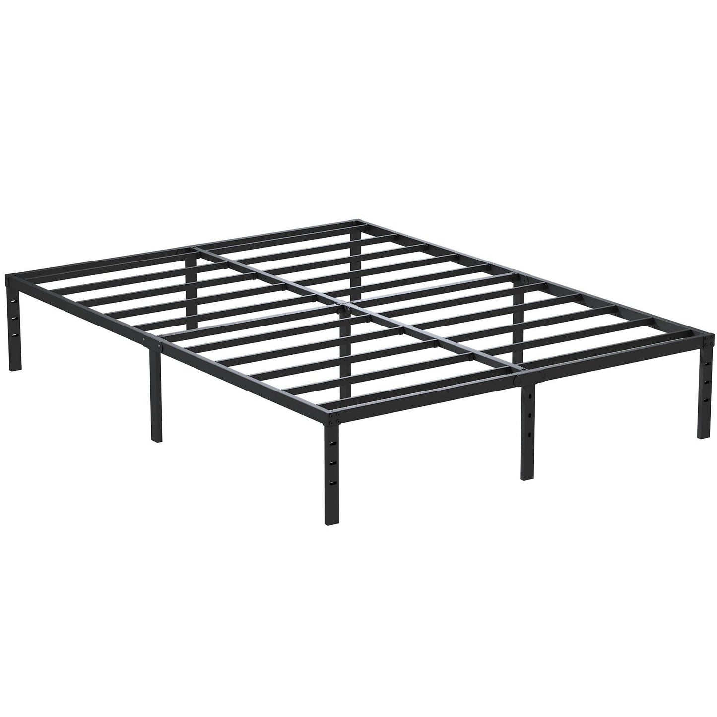 Maenizi 14 Inch Metal Bed Frame Queen Size No Box Spring Needed, Heavy Duty Platform Support Up to 3000 lbs, Easy Assembly, Noise Free, Black