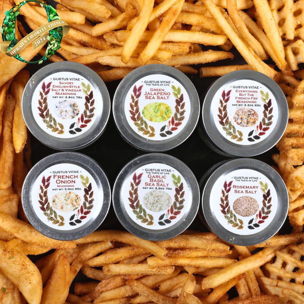 Gourmet French Fry Seasoning Set - Six Pack | Authentic Small Batch Seasoning Mixes | 6 Gourmet All Natural Spice Blends - French Fries Are Just The Beginning | Hand Packed, Non GMO | Sustainably Sourced, Made in USA | Artisanal Spice Blends, Marinades, a