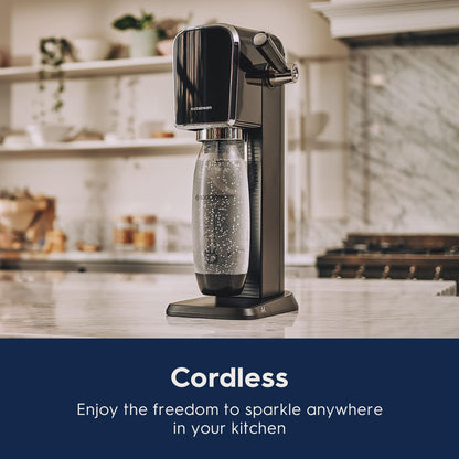 SodaStream Art Sparkling Water Maker Bundle in Black, with 3-Pack CO2 and Carbonating Bottle