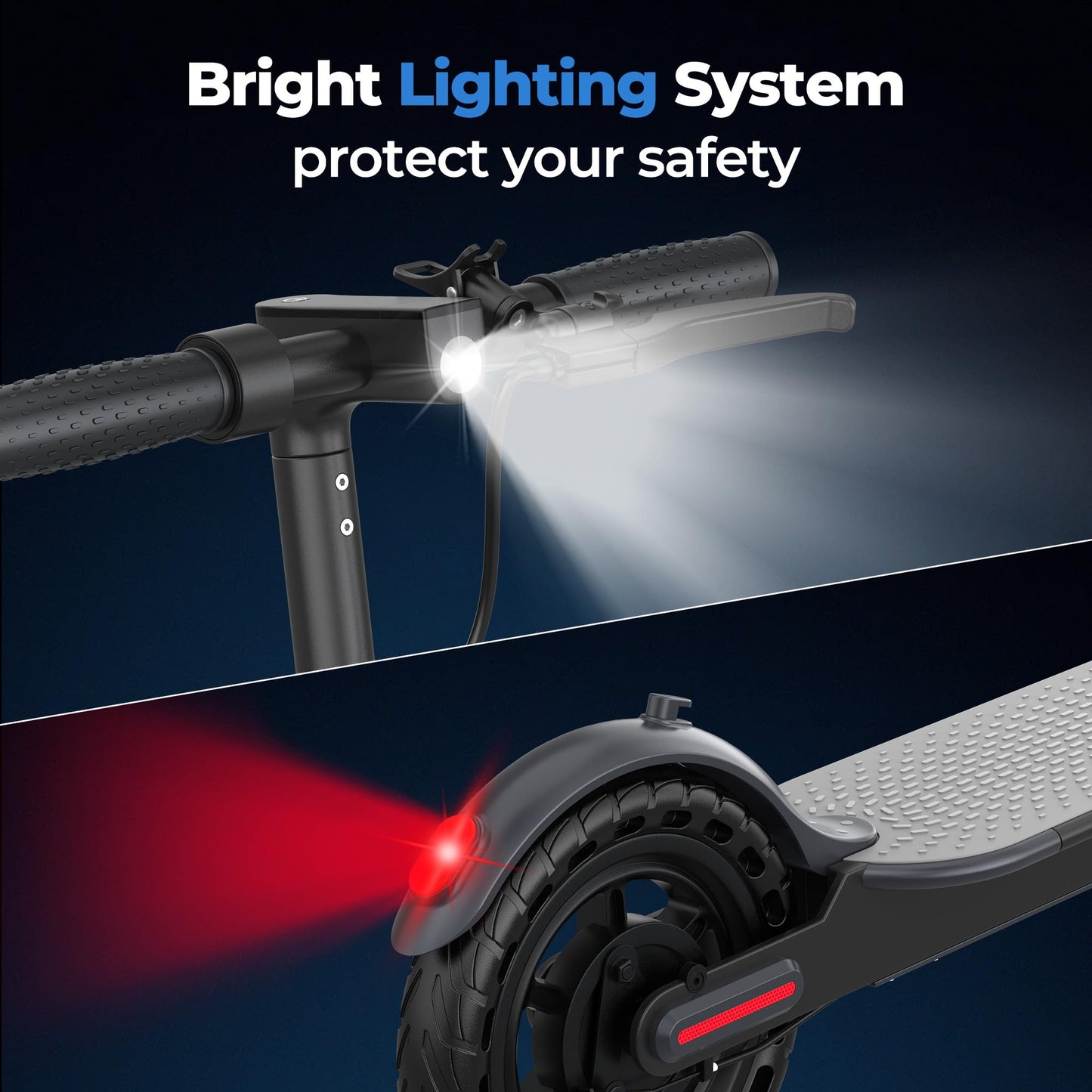 Maxshot Electric Scooter, 8.5" /10" /14" Tire, 16/19/22 Mph Top Speed, 12/16/21/27/28/49/50 Miles Long Range, Folding Escooter for Adults and Kids with Seat Bag, Dual Braking, Dual Suspension, App