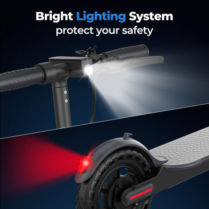 Maxshot Electric Scooter, 8.5" /10" /14" Tire, 16/19/22 Mph Top Speed, 12/16/21/27/28/49/50 Miles Long Range, Folding Escooter for Adults and Kids with Seat Bag, Dual Braking, Dual Suspension, App