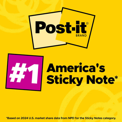 Post-it Notes, 3 in x 3 in, 18 Sticky Notes Pads, 100 Sheets per Pad, The Iconic Canary Yellow Note, Back to School Supplies and Oﬃce Products