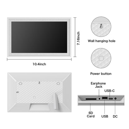 Digital Picture Frame WiFi, 10.1 Inch Frameo Digital Photo Frame, 32GB Memory, 1280*800 HD Touch Screen, Auto-Rotate, Share Pictures Videos Instantly, Wedding, Birthday Gifts for Women, Mom, Dad Gifts