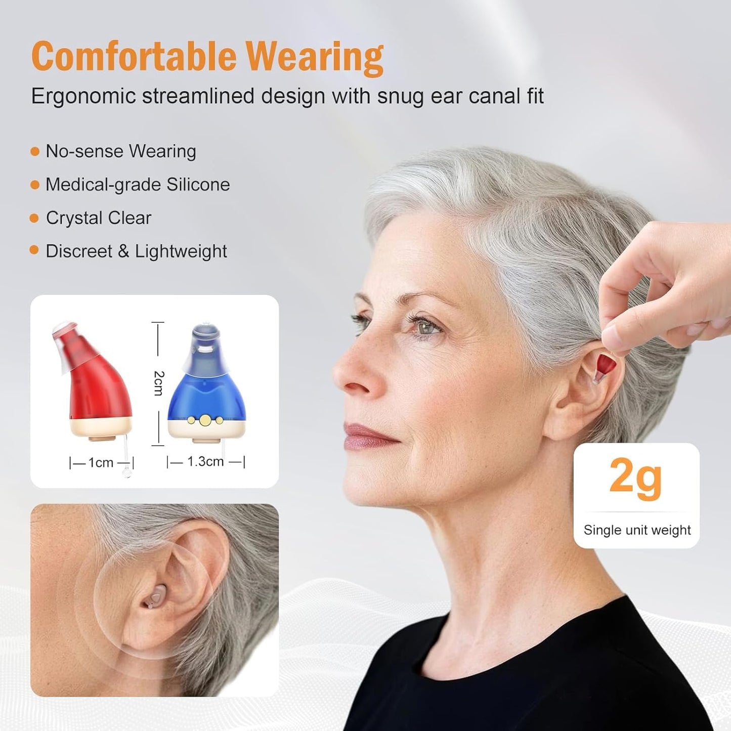 Flaygo Rechargeable Hearing Aids (Not Amplifiers) for Seniors with 16-Channel Digital Chips Intelligent Noise Cancellation for Clear Sound Super-Mini Invisible Design Comfort Fit in Ear Canal & 7-Day Ultra Standby