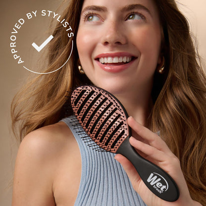 Wet Brush Ceramic Speed Dry Hair Brush, Black - Vented Design & Soft HeatFlex Bristles Are Blow Dry Safe - Ergonomic Handle Manages Tangles - Pain-Free Hair Accessories