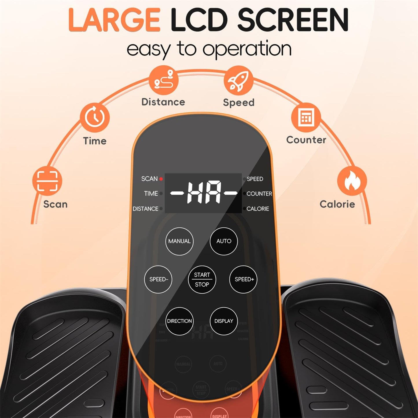 Under Desk Elliptical Machine, Morelax Ellipse Leg Exerciser for Seniors Fully Assembled, Quiet & Portable Electric Seated Pedal Exerciser with Remote Control & 12 Adjustable Speeds (Orange)