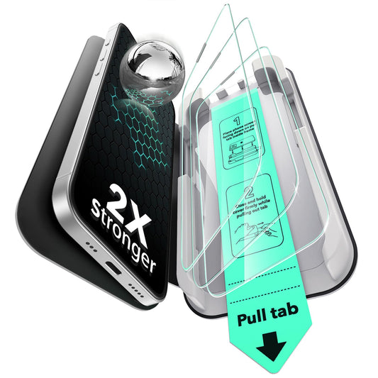 ESR 3 Pack for iPhone 16e/ iPhone 14/ iPhone 13/13 Pro Screen Protector, Military Grade Shatterproof, 9H Hardness, Tempered Glass with UltraFit Tray