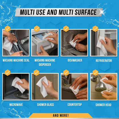 ACTIVE Home Appliance Surface Cleaner Wipes Heavy Duty Wipe for Cleaning Washing Machine, Dryer Stainless Steel Refrigerator, Glass Cooktop, Microwave, Dishwasher, Counter, Tile - 24 Large Wipes