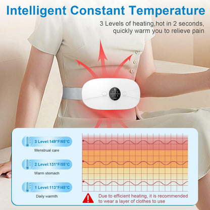Heating Pad for Period Cramps, 3 Heat Levels and 3 Massage Modes, Portable Heated Pad for Menstrual Cramps Relief, Electric Heat Belt Gifts for Her, Cordless Back Belly Heated Belt for Women and Girl