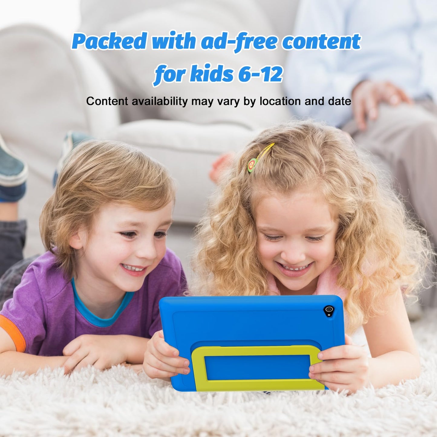 URAO Kids Tablet, Android 14 Tablet for Kids 10 inch Octa-Core with Case, 64GB 1TB TF Card Expandable for Toddler Children, Parental Control, Dual Camera, WiFi,Gift