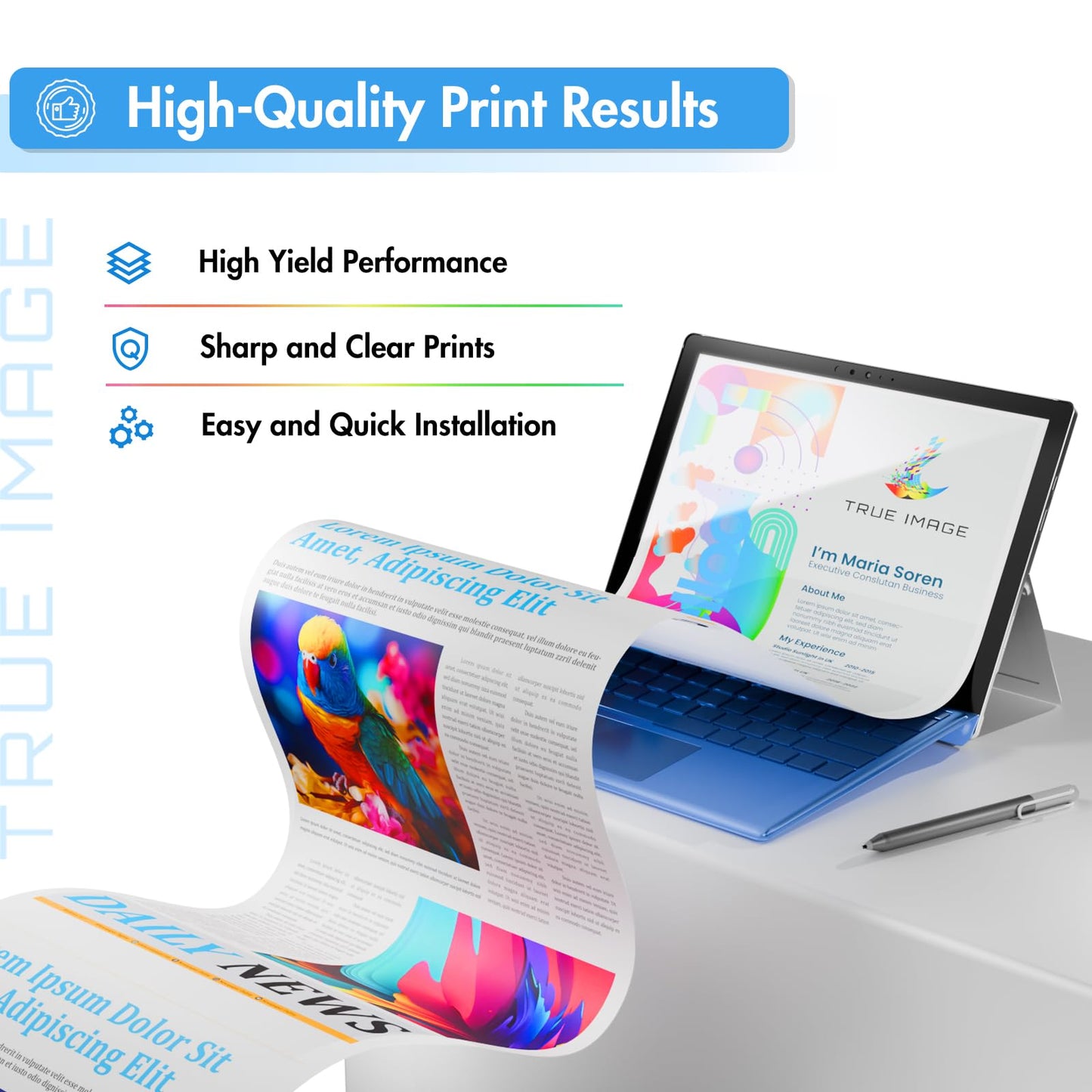 TRUE IMAGE Compatible 410A Toner Cartridge Replacement for HP 410A 410X 410 CF410A CF411A CF412A CF413A Color Laserjet Pro MFP M477fnw M477fdw M477fdn M452dn M452nw M477 Printer (4-Pack)