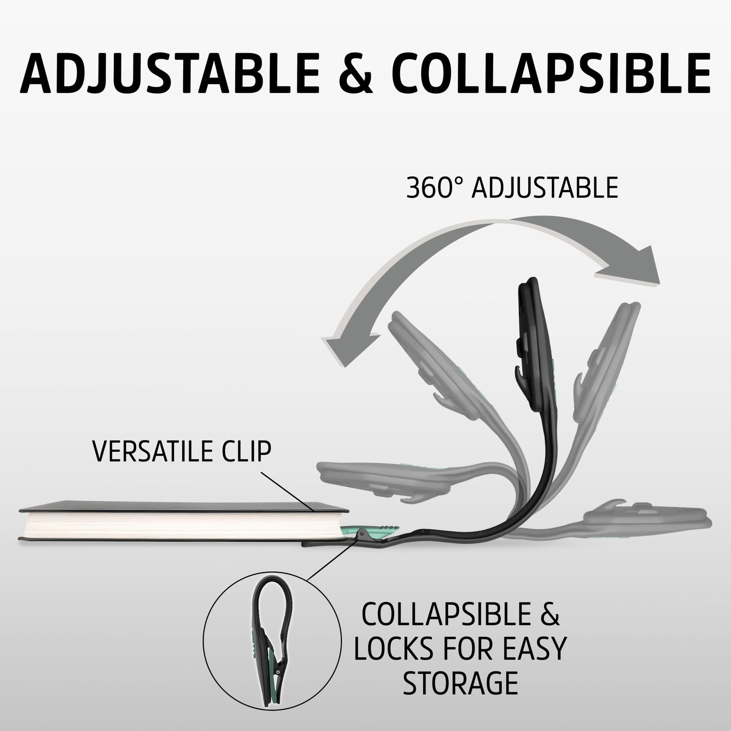 Energizer Flex-R LED Rechargeable Book Light for Reading in Bed, Reading Light with Warm LED Color, Long-Lasting and Lightweight