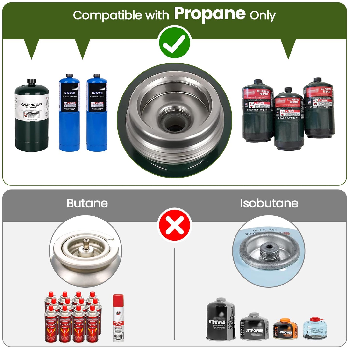 OGERY 2-Burner Foldable Camping Stove with Griddle (Textured & Smooth) and Carrying Bag, Portable Propane Camp Stove with 2 Adjustable Burners & Piezo Ignition, for Camping Tailgating Essentials Gear