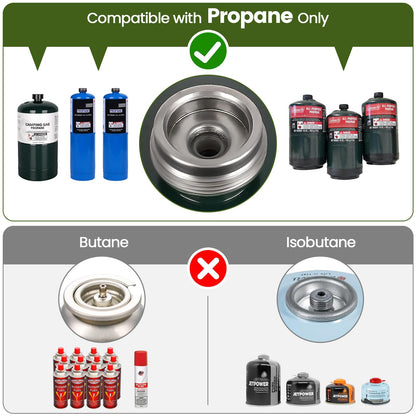 OGERY 2-Burner Foldable Camping Stove with Griddle (Textured & Smooth) and Carrying Bag, Portable Propane Camp Stove with 2 Adjustable Burners & Piezo Ignition, for Camping Tailgating Essentials Gear