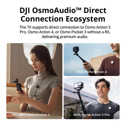 DJI Mic Mini (1 TX + 1 RX), Wireless Lavalier Microphone for iPhone/Camera/Android, Ultralight, Detail-Rich Audio, Noise Cancelling, Automatic Limiting, Vlog, Streaming, 400m Transmission