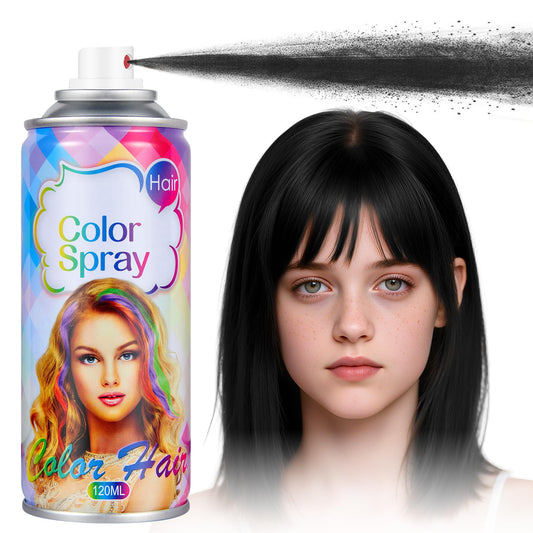 Acomler Black Hair Spray Temporary Hair Color Spray for Kids Women Men, 4.06Oz Washable Temporary Black Hair Dye, One-Day Hair Color Wax for Cosplay, Party, DIY, Christmas, Halloween, Crazy Hair Day