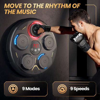 Music Boxing Machine, Boxing Machine Wall Mounted Music with Gloves, Smart Bluetooth Boxing Equipment, Boxing Music Workout Machine