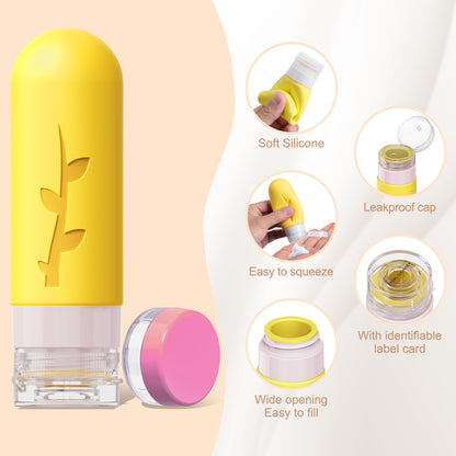 18pack Travel Bottles for Toiletries:Silicone TSA Approved-Containers for Toiletries,Leak Proof Refillable Liqus Shampoo And Conditioner Essentials toiletry Bottles