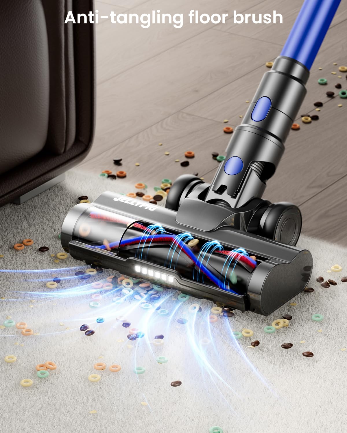 Cordless Vacuum Cleaner, Upgraded 650W 55KPA 70Mins Cordless Stick Vacuum Cleaner with Self-Standing and Touch Screen, Anti-tangle Wireless Vacumm, Vacuum Cleaners for Home/Pet Hair/Carpets/Floors