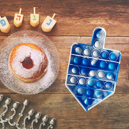 Hanukkah Gifts Poppit Dreidel Pop Fidget Toy Chanukah Party Popper Hanukah Gift Jewish Holliday Kids Adult Menorah Holiday Present Fun Push Game Stress Silicone Sensory Judaica Traditional Driedel