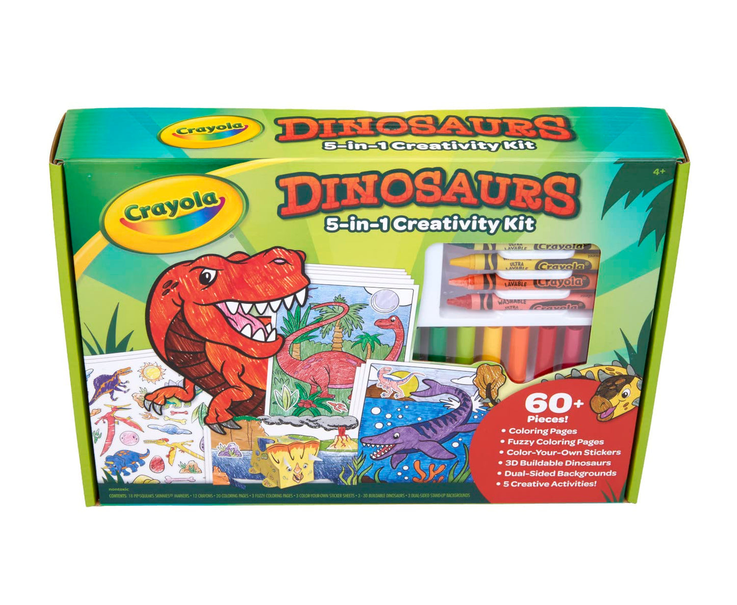 Crayola Dinosaur 5-in-1 Art Kit for Kids, Dinosaur Toys, Kids Art Set, Dinosaur Gift for Boys & Girls, Ages 4+