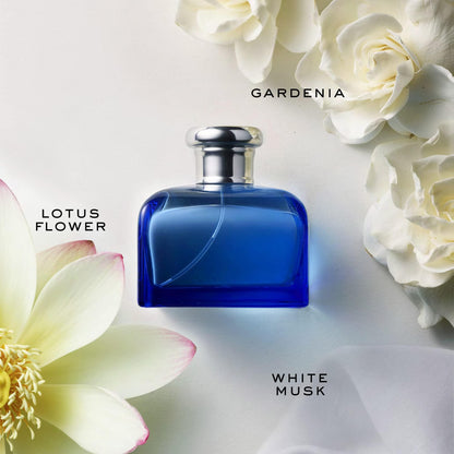 Ralph Lauren FRAGRANCES Blue - Eau De Toilette - Women's Perfume - Fresh & Floral - With Gardenia, Jasmine, and Lotus Flower - Medium Intensity - 4.2 Fl Oz